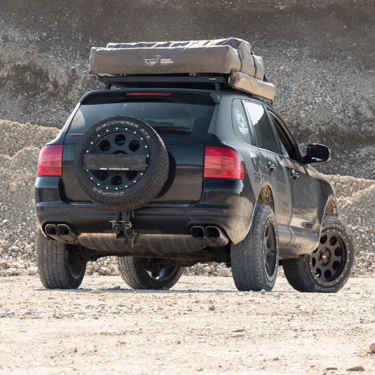 Subaru offroad classic car fitted with XT Tilting Spare Wheel Carrier, 4x4 Australia