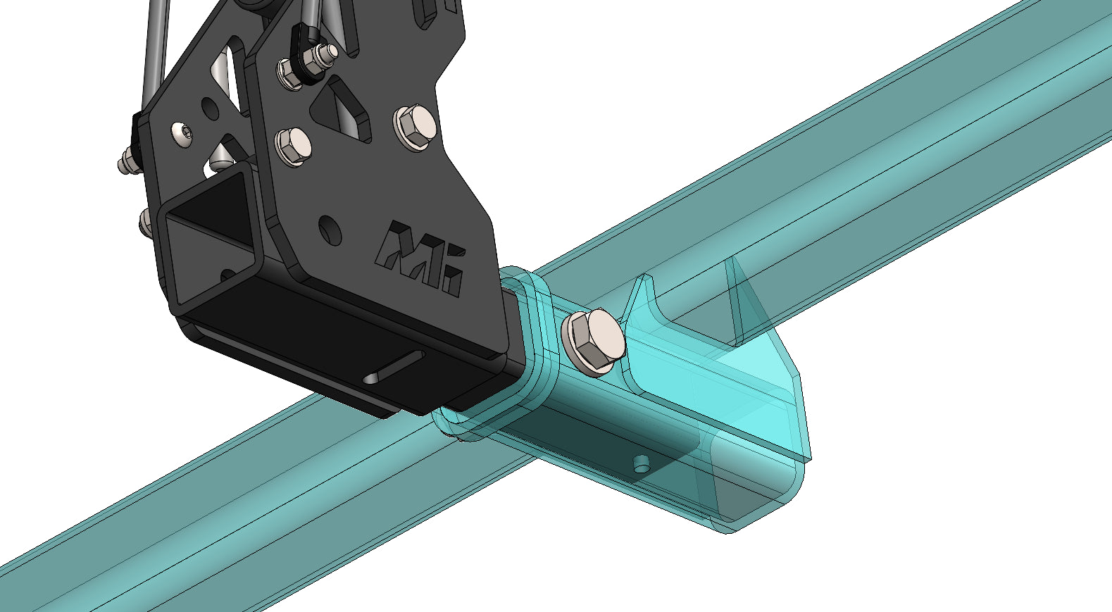 silent hitch for smooth towing (3D).