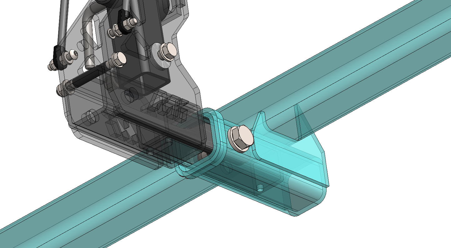 Quiet, compliant, and ready to explore: 3D rendering of Mirack's tilting carrier and silent hitch, ensuring silent towing