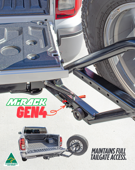 MIRACK GEN4 SWINGING SPARE WHEEL CARRIER | BASICS BUNDLE